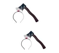 TONGMAN 2PCS Halloween Headband- Knife Scissors Axe Cleaver Headband, Funny Scary Headbands for Halloween Costumes Accessory, Red, Large