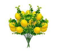 TONGMAN 3 Pcs Artificial Lemon Branches, Faux Greenery Stems Realistic Lemon Branch with Lifelike Leaves Fake Lemon Plant for Home, Dining Table, Kitchen Decor 13.4 Inch (Style B)