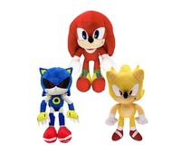 TONGMAN 30 CM Sonic Plush Classic Hedgehog Plush Toy The Hedgehog Plushies, Sonic Tails Knuckles Shadow - Plush Doll for Boys Girls Surprise Gift (3 PCS)