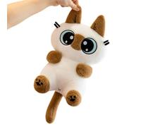 TONGMAN 35 cm - Siamese Cat Plush Pillow Toy - Adorable Fat Stuffed Animal Doll for Kids, Soft & Cuddly Christmas Birthday Gift