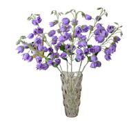 TONGMAN 4 Bunches Artificial Bluebell Silk Flower Outdoors Fake Plants Faux Plastic Flower Length 33 “for Wedding Arrangement Centerpieces Party Home Table Decorationstionvase Filler (Purple)