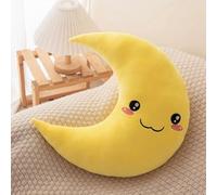 TONGMAN 45cm Amuseable Moon Pillow Plush Toy - Soft Stuffed Animal Decor, Cute Birthday Gift for Kids Girls Boys (Yellow)