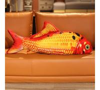 TONGMAN Simulation FishPlushToy Pillow23.6inch/ 60cm Stuffed Animal FishPlush PillowSoft Fish Decorate Pillow - Carp Plush Cushion PillowThrow Pillowfor Home Decoration Kids Gift (Red Koi Carp)