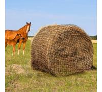 Tongmo 4x4 ft Round Bale Hay Net for Horses & Livestock - Slow Feeder Hay Nets with 2 inches Hole