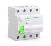 TONGOU 63A Rcd 100ma Type A Rcd Circuit Breaker 3P+N 400V 6kA, Suitable for family homes, small commercial buildings and other scenarios