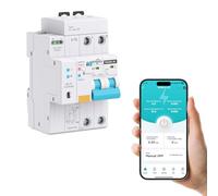 TONGOU WiFi FI Circuit Breaker RCBO 2P 63A 30mA Fi Circuit Breaker Type A for Household & Sockets, Icu10kA, DIN-Mounted, Smart Remote Control