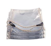 TONGQU Transparent Tarpaulin, 400 GSM Heavy-Duty Waterproof Tarpaulin, PE Tarpauline with Eyelets for Garden Furniture/Wood Logs/Outdoor/Camping,4x8m/13.12x26.24ft