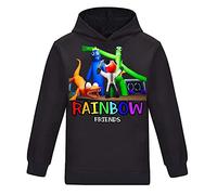 TONGQUD Rainbow Friends Kids Graphic Hoodies For Boys Cute Game Black Sweatshirts Girls Essential Fashion Jacket Hoodies Black 7-8 Years