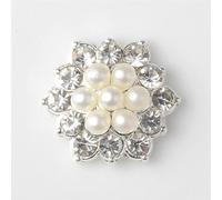 TONGRI 10pcs DIY Diamond Buckle Shiny Pearl Wedding Jewelry Accessories Rhinestone Crafts Exquisite Flower Button