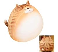 TONGSONG 30cm Striped Tabby Cat Stuffed Animals Round Fat Striped Tabby Cat Plush Hugging Pillow Stuffed Cat Doll Plushies Gift for Kids and Lovers in Birthday, Christmas, Valentine's Day (Orange)