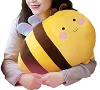 TONGSONG Cute Plush Bee Stuffed Animal Honeybee Pillow Kawaii Soft Bumble Bee Gift for Kids Home Decor