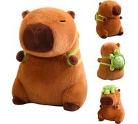 TONGSONG Soft Stuffed Capybara Animals Plush Toys Plushies Cuddly Capybara Doll with Turtle Backpack Gift for Kids and Lovers