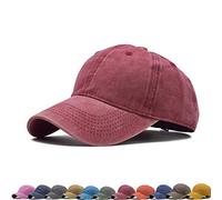 TONGSONG Vintage Unisex Top Hats for Women Baseball caps for Men Dad Hats Baseball Hats for Daily - Red - One Size
