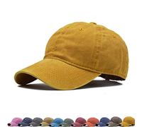 TONGSONG Vintage Unisex Top Hats for Women Baseball caps for Men Dad Hats Baseball Hats for Daily - Yellow - One Size
