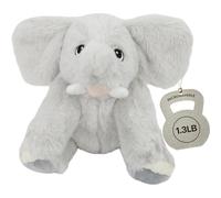 TONGSONG Weighted & Heatable Gray Elephant Stuffed Animal - Microwavable Soft Plush Toy with Natural Stone Filling - Cute Sitting Cuddle Plush, 10 Inch, 1.3lb