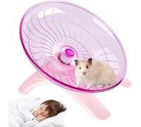 TongTaiXie Hamster Wheels,Plastic Flying Saucer Wheel Playing Toy,Silent Spinner Hamster Running Exercise Wheels for Gerbils,Squirrels Guinea Pig,Rat Syrian/Dwarf Hamster Toys for Small Animals (Pink)