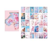 TONGTONG 30 PCS 1 Set Japanese Landscape Postcards Set - Literary Greeting Cards - Blessing Message Card - Postcard-Boxed (Cherry Blossoms) - New Year