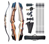 Tongtu 20-60 Lbs Recurve Bow and Arrow Set Archery Adult 60" Hunting Takedown Bow Longbow Beginners Archery Bow Kit (Left Hand, 30 pounds)