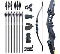 Tongtu Recurve Bow and Arrow 52.3" Archery Set for Adult Right Handed Hunting Bow Kit 30 35 40 45 50lbs for Shooting Targeting Practice Outdoor Sports (50 LBS)