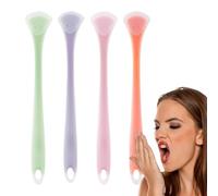 Tongue Brush, 4 Pack Silicone Scraper Tool | Double Sided Soft Tip Hygiene Cleaner Wand 70g, Ergonomic Bad Breath Removal Instrument Designed for Daily Mouth Care and Massage for Adults and Kids