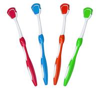 Tongue Brush, 4 Pcs Oral Tongue Cleaner Tool for Reduce Bad Breath and Maintain Mouth Health 4 Colors (Blue, Green, Red, Orange)