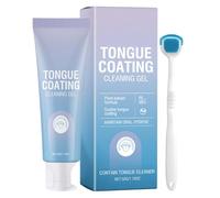 Tongue Cleaner Gel, Adults Scraper Set, Ergonomic Care Design, Breath Freshening Paste Formula, Mouth Hygiene Kit for Gum Sensitivity, Repair, Dry Breath, Home, and Travel, 50g