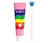Tongue Cleaner Gel, Antib Acterial Gum Scraper, 1 Set, Tongue Cleaning Kit, OraI Hygiene Gel, F resh-Breath Protection, for Home Bathroom Travel Use
