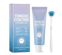 Tongue Cleaner Gel with Tongue Brush - Oral Care Set for Fresh Breath - Tongue Scraper Gel Set for Removing Bad Breath to Maintain Oral Health (1 Piece)