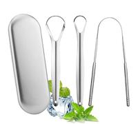 Tongue Cleaner, Tongue Cleaner, Tongue Scraper and Tongue Cleaner - Eco-Friendly Oral Hygiene Kit with Stainless Steel Tongue Cleaning Set and Collection Box Included