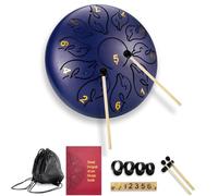 Tongue Drum 11 Notes 6 Inch Tongue Drum Carbon Steel Drum, Portable Essential Drum with Bag, Notes, Fingerpick and Mallet for Meditation Yoga Sound Healing Lake Blue