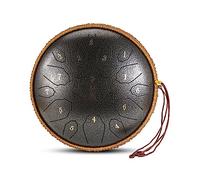 Tongue Drum 12 Inch 15 Notes D Key Steel Handpan Professional Percussion Instrument Tank Drum with Travel Bag Rope Decoration and Mallets for Meditation Yoga Zen