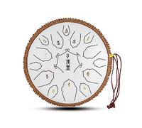 Tongue Drum 12 Inch 15 Notes D Key Steel Handpan Professional Percussion Instrument Tank Drum with Travel Bag Rope Decoration and Mallets for Meditation Yoga Zen