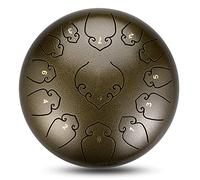 Tongue Drum 12 Inches 13 Notes, Steel Tongue Instrument Handpan Drum with Travel Bag, Mallet, Knocking Finger Picks, Steel Drums for Kids Adults Beginner Healing Yoga Meditatio Gift/77 (Color : Bronz