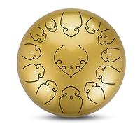 Tongue Drum 12 Inches 13 Notes, Steel Tongue Instrument Handpan Drum with Travel Bag, Mallet, Knocking Finger Picks, Steel Drums for Kids Adults Beginner Healing Yoga Meditatio Gift/77 (Color : Gold