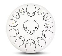 Tongue Drum 12 Inches 13 Notes, Steel Tongue Instrument Handpan Drum With Travel Bag, Mallet, Knocking Finger Picks, Steel Drums For children Adults Beginner Healing Yoga Meditatio Gift (Color : Whit