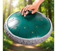 Tongue Drum 14 Inch, 15 Notes D Key Rain Drum with Mallets and Finger Paddles for Meditation and Entertainment, Includes Storage Bag