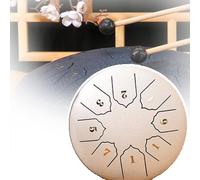 Tongue Drum, 6/10/12/14 Inches - 8/11/13/15 Notes,Thickened Carbon Steel,with Music Book+Drum Mallets+Carry Bag,Electroplating Paint,Rubber Base/Anti-slip,musical Instruments,6 inch,A