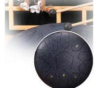Tongue Drum, 6/10/12/14 Inches - 8/11/13/15 Notes,Thickened Carbon Steel,with Music Book+Drum Mallets+Carry Bag,Electroplating Paint,Rubber Base/Anti-slip,musical Instruments,10 inch,B