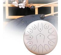 Tongue Drum, 6/10/12/14 Inches - 8/11/13/15 Notes,Thickened Carbon Steel,with Music Book+Drum Mallets+Carry Bag,Electroplating Paint,Rubber Base/Anti-slip,musical Instruments,12 inch,A
