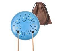 Tongue Drum 6-Inch With a Total Of 8 Sounds Steel Meditation, Yoga Practice, Zazen, Music Therapists, Performances (Blue)