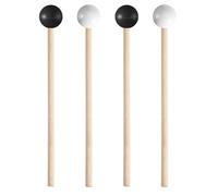 Tongue Drum Mallets for Kids, 4 Pcs Children's Rubber Drumsticks 5.8 in, Wooden Percussion Sticks for Xylophone Glockenspiel Black White
