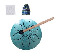 Tongue drum, steel drum for - 6 notes 3 inch small ethereal drum for meditation - steel drum instrument, includes music book and mallet, promotes sleep and