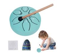 Tongue Drum, Steel Drum for Children, 6 Note 3 Inch A-Key Tank Drum, Ethereal Drum Small - Handpan Percussion Instrument with Beaters, Music Book for Yoga, Concerts, Music Lessons, Beginners