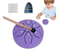 Tongue Drum, Steel Drum for Children, Meditation Drum, A-Key Tank Drum, Ethereal Sound, 6 Note 3 Inch, Handpan Drum Percussion Instrument with Mallet Music Book for Entertainment, Concert