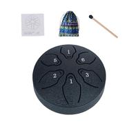 Tongue Drum, Steel Drum for Children, Meditation Drum A-Key Tank Drum Ethereal Sound 6 Note 3 Inch - Steel Drum Instrument, Includes Music Book and Mallet, Improves Sleep and Relaxation