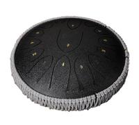Tongue Drum Thickened Metal Rain Drum Traceless Welding, Longer Practical Life steel drum with Drum Kit, Drumsticks, Teaching Materials(Black,14 inch)