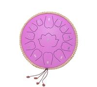 Tongue Drum with Rubber Base, Not Easy to Slide Rain Drum 12 Inch 13 Tone steel drum Suitable for Yoga and Meditation(Purple)