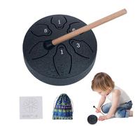Tongue Drums for Adults, Steel Tongue Drum, 6 Note 3 Inch A-Key Tank Drum, Ethereal Drum Small, Handpan Drum Percussion Instrument with Mallet Music Book for Entertainment, Concert
