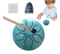 Tongue Drums for Adults, Steel Tongue Drum - A-Key Tank Drum, 6 Notes 3 Inch Meditation Drum, Steel Drum Instrument, Includes Music Book and Mallet, Promotes Sleep and Relaxation