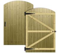Tongue & Groove Interlocking Fully Framed Arched Top Pedestrian Side Garden Gate Height: 6ft (180cm) x Width: 120 cm Supplied with the Suffolk Latch Hinge Pack and Bolt